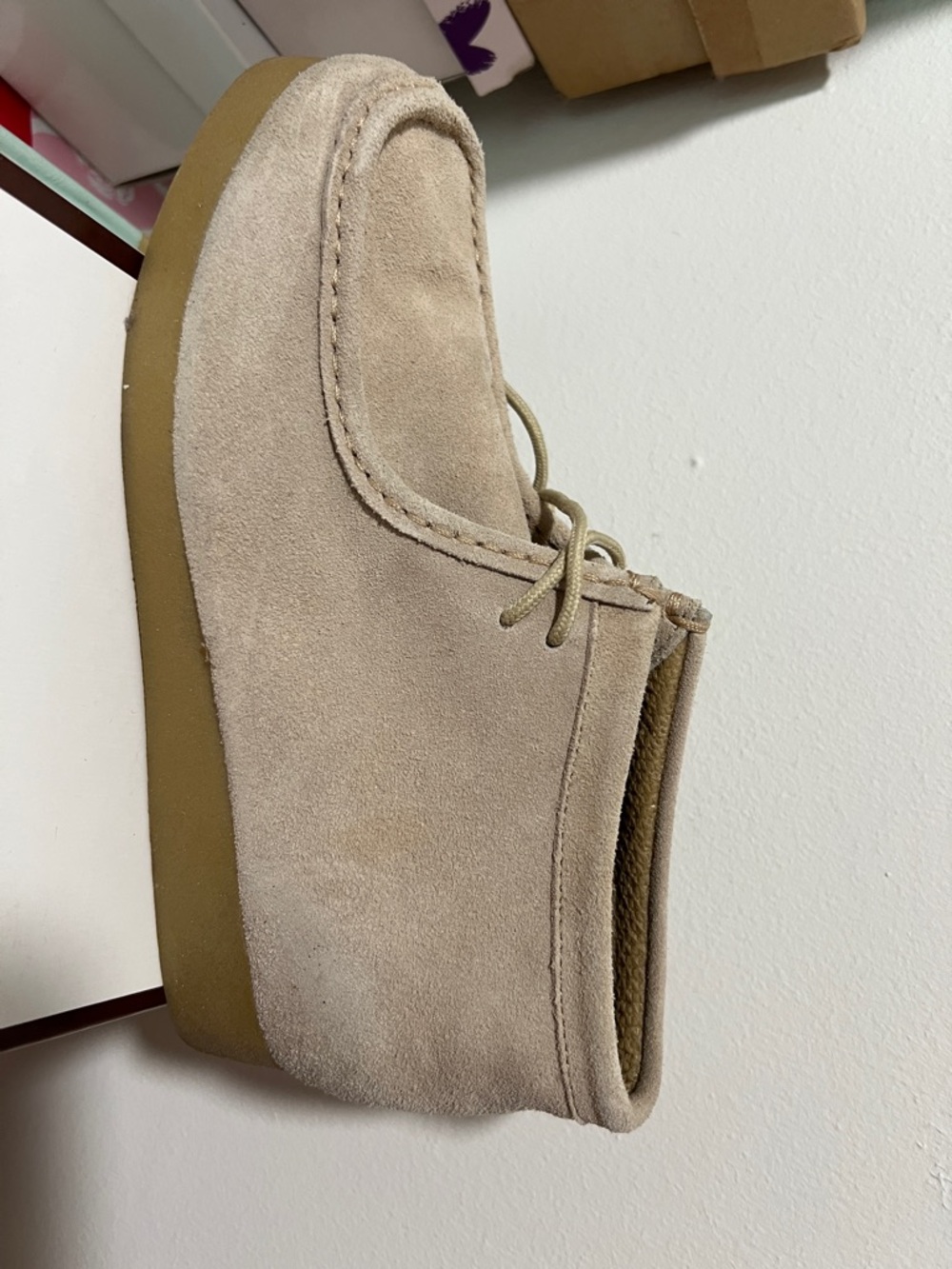 Women's Suede Ankle Booties in Beige